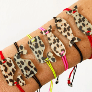 braccialetto BALENA: animalier - filo rosso