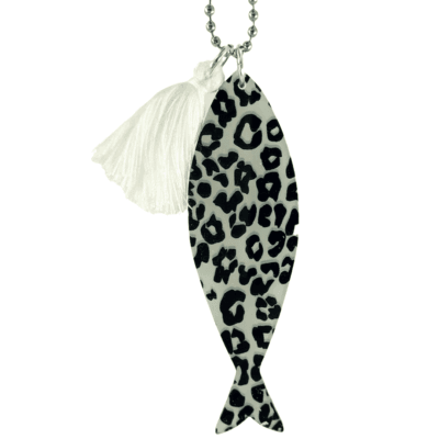 collana PESCE animalier ( bianco e nero)