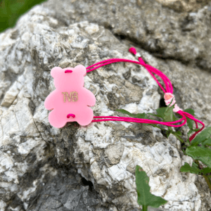 Alternative view of braccialetto ORSETTO: "TVB" rosa - filo fucsia