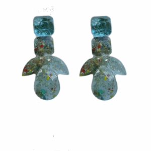 orecchini GEMME: azzurro trasparente effetto carnevale