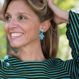 Alternative view of orecchini GEMME azzurro turchese melange