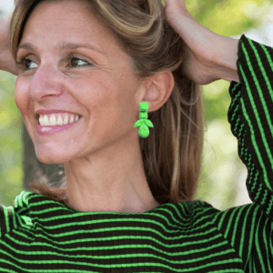 Alternative view of orecchini GEMME verde fluo