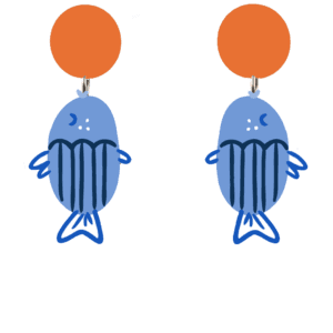 orecchini PESCI al mare - sagoma azzurro mix