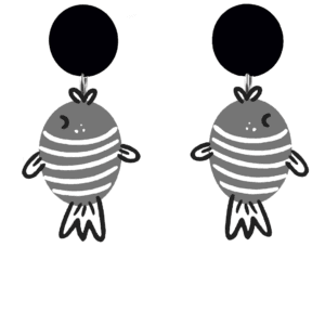 orecchini PESCI al mare - sagoma grigio mix