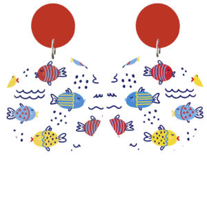 orecchini PESCI al mare - colori mix