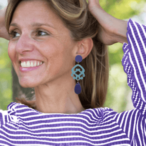 Alternative view of orecchini MEDUSA: grigio elefante light - blu cina light - azzurro baby boy