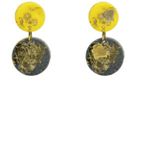 orecchini ZUCCHERINI giallo sole dorato - grigio scuro dorato