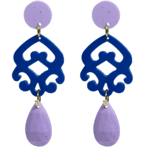 orecchini MEDUSA: lilla chiaro - blu cina light - lilla chiaro