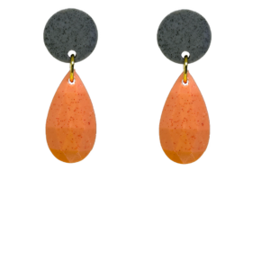 orecchini CARAMELLE: grigio melange - arancione light