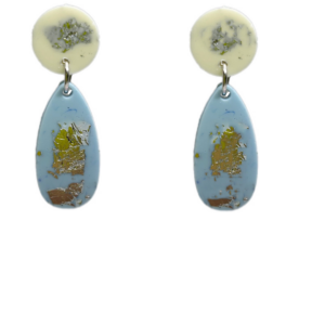 orecchini MANDORLE: bianco e azzurro baby boy scaglie argentate