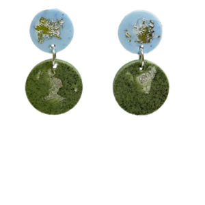 orecchini ZUCCHERINI: baby boy - verdone melange scaglie argento