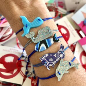 braccialetto PESCE: onde blu - filo blu cina