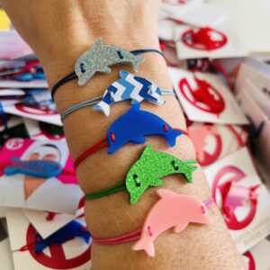 braccialetto DELFINO: blu cina - filo rosso