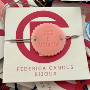 braccialetto CERCHIO: "oggi è alcoledi " rosa - filo argento