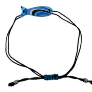 braccialetto PESCE: onde blu - filo nero