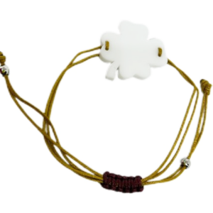 Alternative view of braccialetto QUADRIFOGLIO: bianco - filo oro