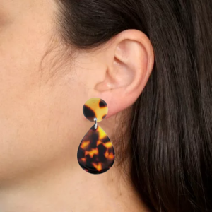 Alternative view of orecchini GOCCIA - total tartaruga marrone e nero