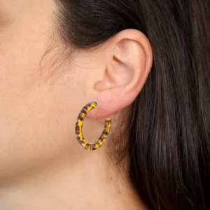 Alternative view of orecchini CERCHI - leopardati marrone e nero piccoli