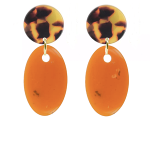 orecchini GIOIA - tartaruga marrone e nero - arancione