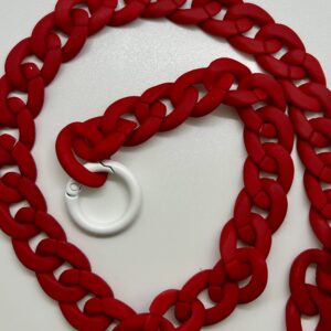 collana CATENA corta rossa, chiusura bianca