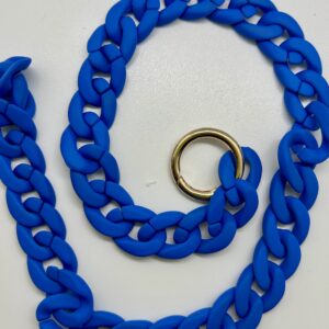 collana CATENA corta blu cina, chiusura oro