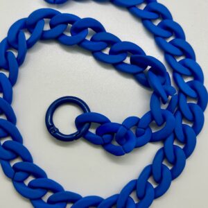 collana CATENA corta blu cina, chiusura blu