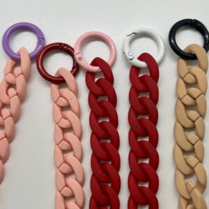 Alternative view of collana CATENA corta rosa carne , chiusura nera