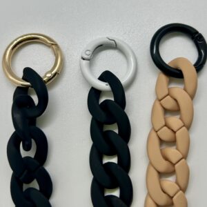 Alternative view of collana CATENA corta nera , chiusura bianca