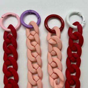 Alternative view of collana CATENA corta rosa, chiusura rosa