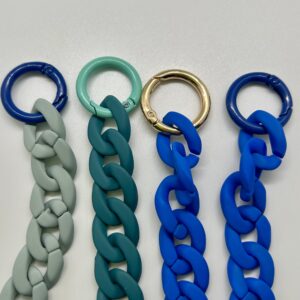 Alternative view of collana CATENA corta blu cina, chiusura blu