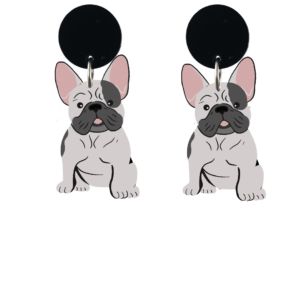 orecchini CANE: bulldog francese grigio chiaro (perno personalizzabile)