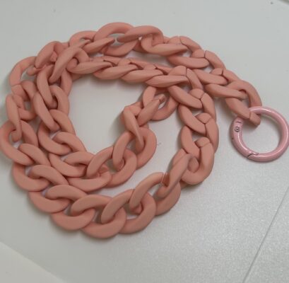 collana CATENA corta rosa, chiusura rosa