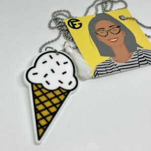 collana GELATO: gusto stracciatella (bianco scaglie nero)