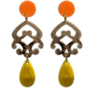 orecchini MEDUSA: arancione - mocha mousse scuro - giallo senapa+sole