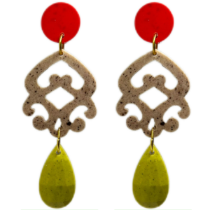 orecchini MEDUSA: rosso - mocha mousse - pistacchio melange