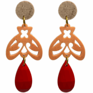 orecchini APINA : mocha mousse light - arancione light - rosso