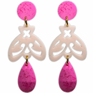 orecchini APINA : fucsia fluo melange - rosa light  - fucsia fluo melange