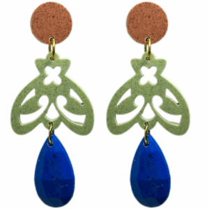 orecchini APINA : terra di siena - verde mélange light - blu cina