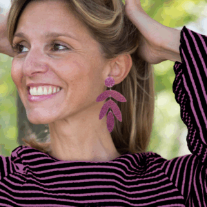 Alternative view of orecchini FELCE: glitter fucsia