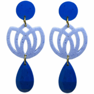 orecchini FIORE DI LOTO: blu cina - azzurro jeans light - blu cina