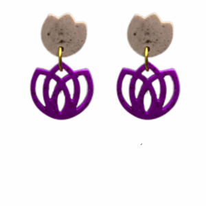 orecchini FIORE DI LOTO mini: mocha mousse - bouganville melange