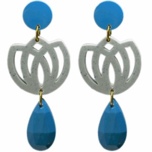 orecchini FIORE DI LOTO: azzurro puffo - nuvola - azzurro puffo