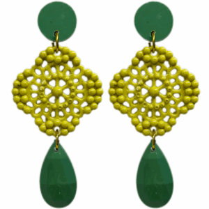 orecchini PIZZO: verde smeraldo - pistacchio - verde smeraldo