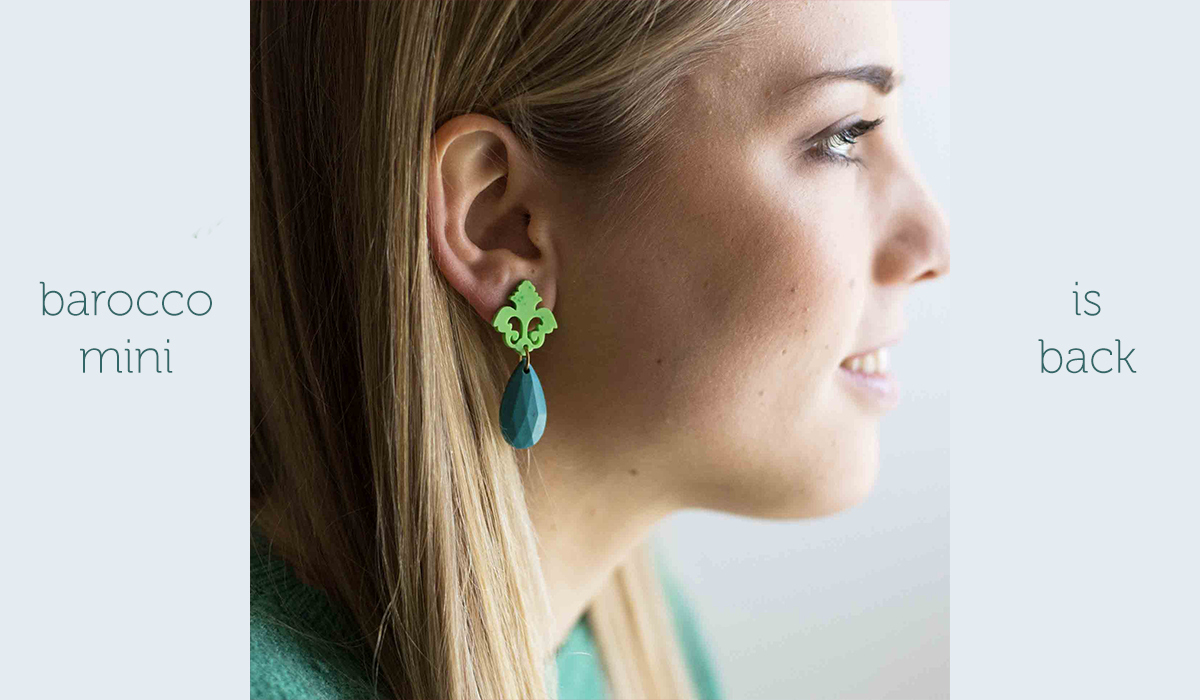 orecchini BAROCCO mini: grigio elefante light - mattone - immagine 3