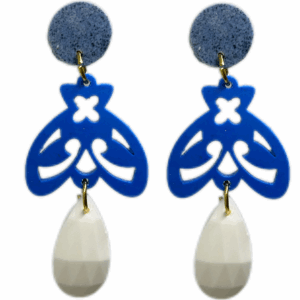 orecchini APINA : blu melange - blu cina - bianco ottico