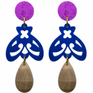 orecchini APINA : bouganville - blu cina - beige mélange