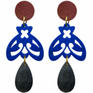 orecchini APINA : bordeaux - blu cina - grigio scuro mélange