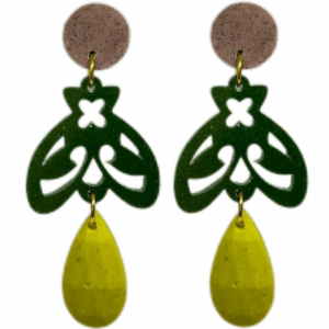 orecchini APINA : cioccolato light - verde intenso - verde pistacchio