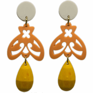 orecchini APINA : grigio elefante light - arancione - maracuja