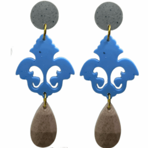 orecchini BAROCCO: grigio mélange - azzurro pavone - beige mélange